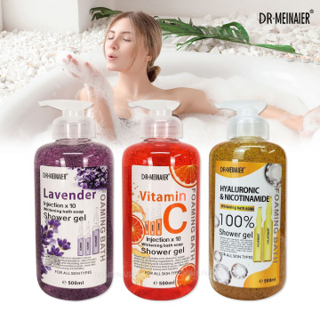 Private Label Lavender Body Wash with Vitamin C and Niacinamide for Whitening and Moisturizing