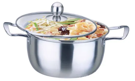Stainless Steel Double Handle Sauce Pot Double Bottom