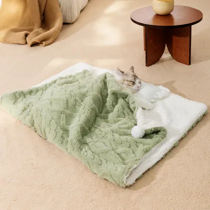Wholesale Eco Sherpa Fleece Pet Dog Bed and Blanket