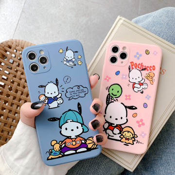 Cute cartoon Clouds dog Phone Case For iphone11pro max 7 8 Plus Xs Xr Max 12Pro max 12 mini PINK soft backcover funda