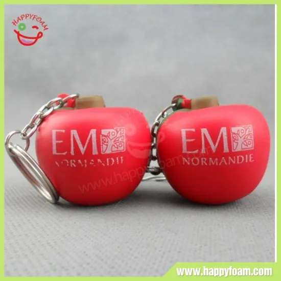 Apple shape with keychain stress toy for promotional gifts