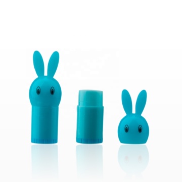 Custom Color Girls Mini süße Kaninchenlippenbalsam und Lippenstiftbehälter - grüne blaue Cartoon Verpackung für Kinder