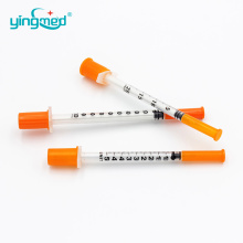 1ml oranye tutup jarum suntik insulin dengan jarum