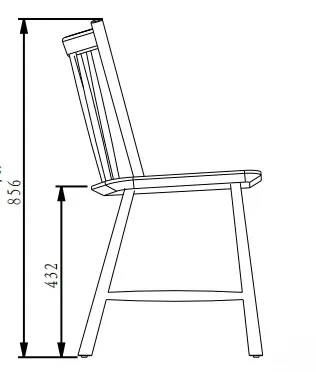 Solid Wood Dining Chair with Curved Windsor Design