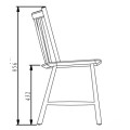 Silla de comedor de madera maciza con diseño curvado Windsor