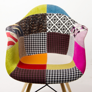 Eames Full Fabric Covered Armchair with Wood Leg