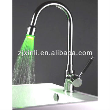 Brass Basin Led Water Tap, Polish and Chrome Finish, Color Changed by Water Temperature, No Need Batteries