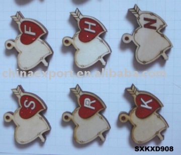 Wooden Letter Key Ring