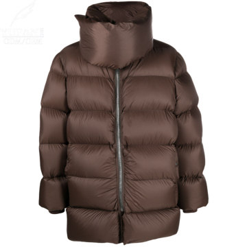 Yufan Customized OEM Warm Light Down Jacket Waterproof Windproof Loose Dark Brown