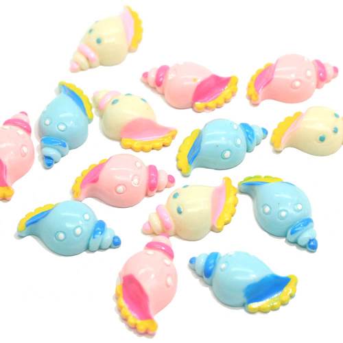 Flat Back Sea Snail Kawaii Resin Cabochon 100pcs/bag Craft Decoration Beads Charms Kids Toy Ornaments Bead Slime