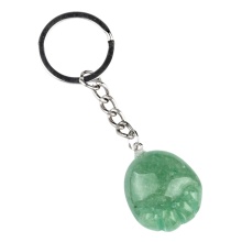 Green Aventurine Foot Keychain 22x25mm Children Feet Palm Feet Stone Pendant Key Accessories