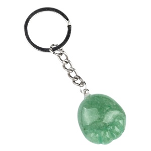 Green Aventurine Foot Keychain 22x25mm Children Feet Palm Feet Stone Pendant Key Accessories