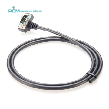 1-meter Slim Low Profile 4Pin Up Angle DB9 Male to Open Single End Serial RS232 Cable