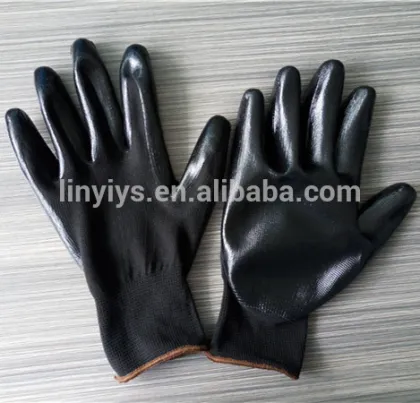 Nitrile coated polyester gloves/fitness gloves