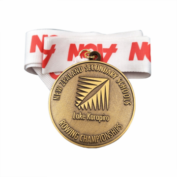 Custom rowing race school award metal medal