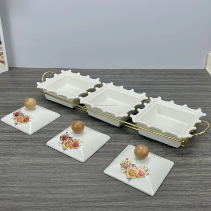 Luxury Dried Fruit Snack Bowl with Iron Frame