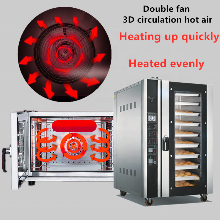 Electric Industrial Convection Oven with Steam for Baking Bread