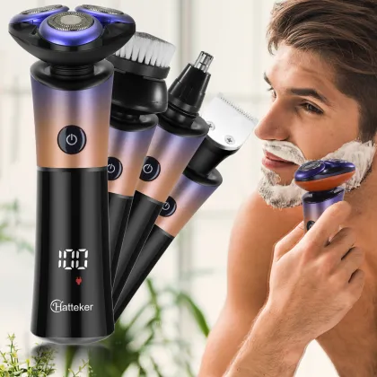 Hatteker HT-903 Beard Trimmer: Waterproof Electric Razor for Facial and Body Grooming