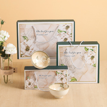 Camellia Flower Ceramic Bowl Gift Set