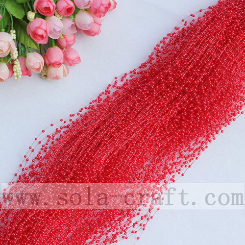 The Bright Red Color Pearl String Beaded Chains For Even Supplies