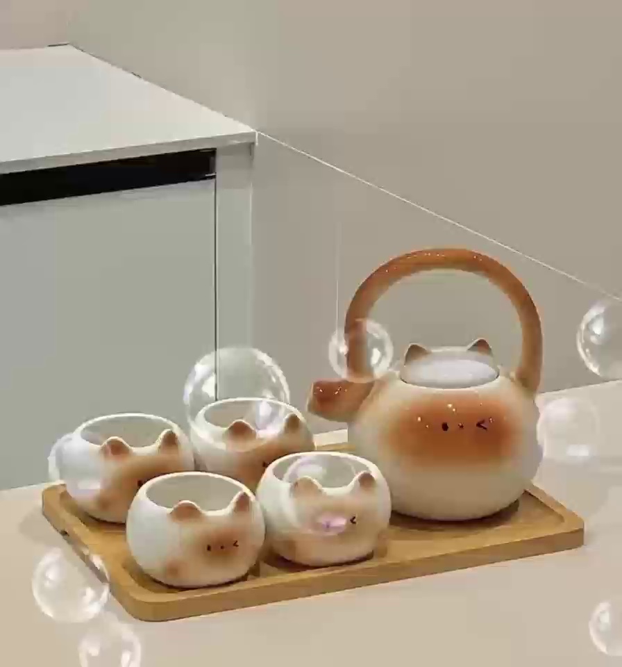 Mini Cartoon Cute Cat Mug Set - Fun & Stylish Drinkware