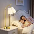 Rotatable Fabric Shade Nightstand Lamps Dual USB Charging
