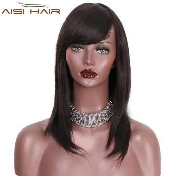 Aisi Hair Natural Black Brazilian Hair Wigs 100% Unprocessed Human Hair Long Straight Wigs For Black Women