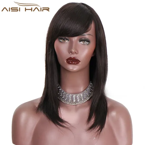 Aisi Hair Natural Black Brazilian Hair Wigs 100% Unprocessed Human Hair Long Straight Wigs For Black Women
