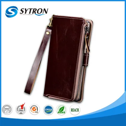 Multi-functional Genuine Leather Wallet Case for apple iphone hanging case