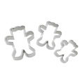 3PCS aço inoxidável Bears Shaped Cookie Cutter Set