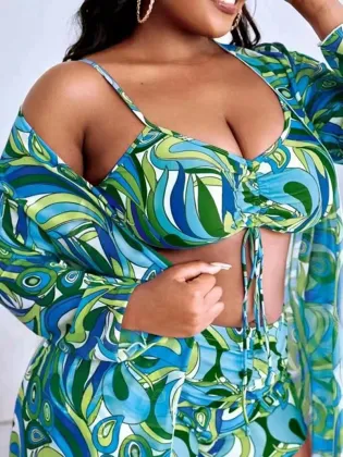 Wholesale Plus Size Bikini Swimsuits: XXL Cover Ups and Swimwear for Fat Women - RCJ-33A
