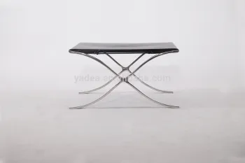 2016 New Design Genuine Leather Ottoman with Stainless Steel Legs