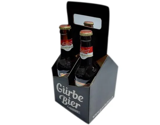 Printed corrugated paper wine boxes, 4-bottle paper