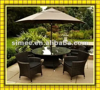 wicker rattan and aluminum patio dining set