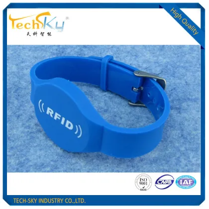 Adjustable Waterproof Button silicone rfid wristbands access control watch tag