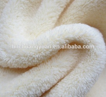 white color 100% polyester two brush heavy weight soft feeling fleece fabric