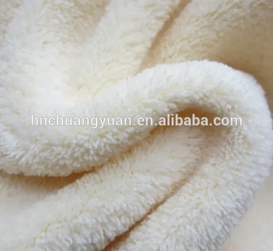 white color 100% polyester two brush heavy weight soft feeling fleece fabric