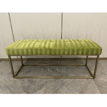 Modern Bed End Stool: Long Leather Ottoman Chair for Bedroom Furniture