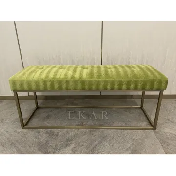 Modern Bed End Stool: Long Leather Ottoman Chair for Bedroom Furniture