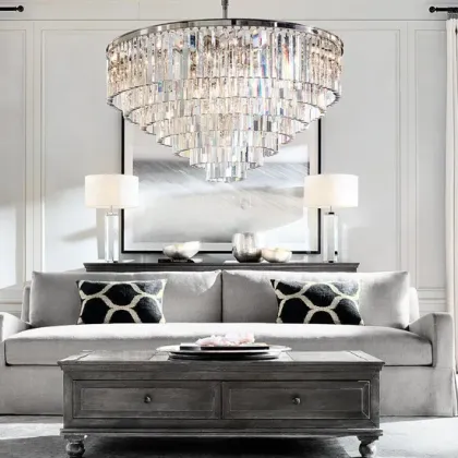 Vintage Black K9 Crystal Pendant Lamp