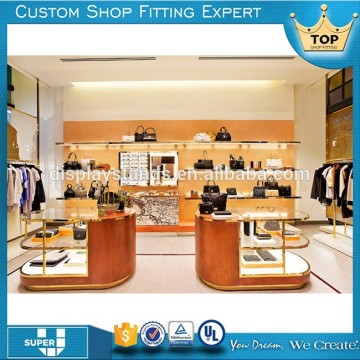 high end tailor made leather bag retail displays and fixtures