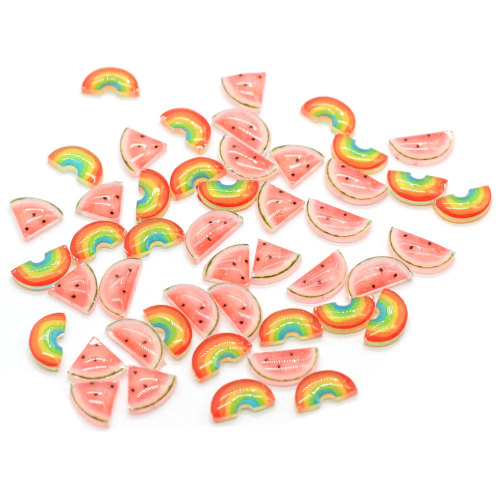 Mini Pink Wassermelonenharz Schmuck Mini Rainbow Cabochon für Mode Nail Art Slime Accessoire