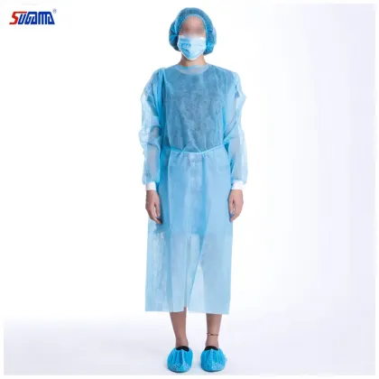 Disposable Surgical Gown, Fluid-Resistant - Blue & Yellow