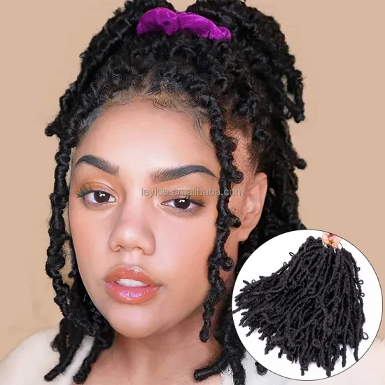 AliLeader Distressed Faux Locs Butterfly Locs Crochet Hair Pre Twisted Butterfly Nu Locs Braiding Hair