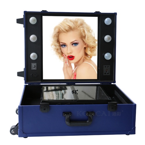 Portable Trolley Makeup Station with Light