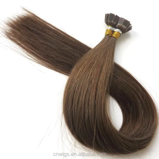 XUCHANG HARMONY 300gram 20inch Color #6 Medium Brown remy flat tip keratin human hair extension with Italian keratin bond