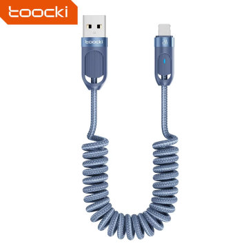 Toocki Best Price 2.4A USB Phone Charger Cable 1.8m Aluminum Alloy Fast Data Charging Cable for iPhone