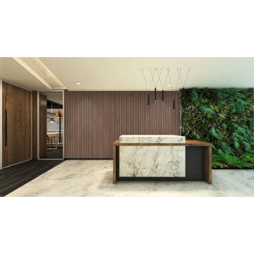 Dark oak acoustic slat wall panel