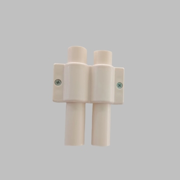 25mm Double Pipe Hangers C Port Support White