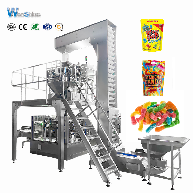 Gummy Bears Candy Pouch Tas Premade Ritsleting Doypack Stand Up Bag Packing Machine